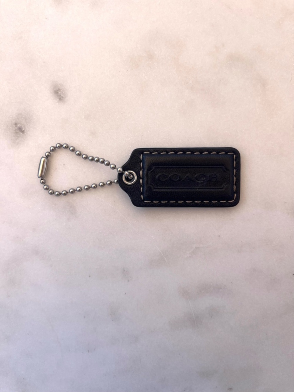 COACH Vintage Leather Hang Tag, Black